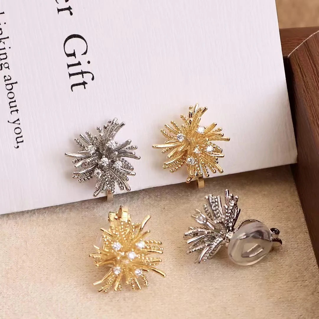 Women Latest Creative Design Irregular Shape Small Clip-on Earring Trendy Elegant Chic Charms Bulk Jewelry Accessories for Daily