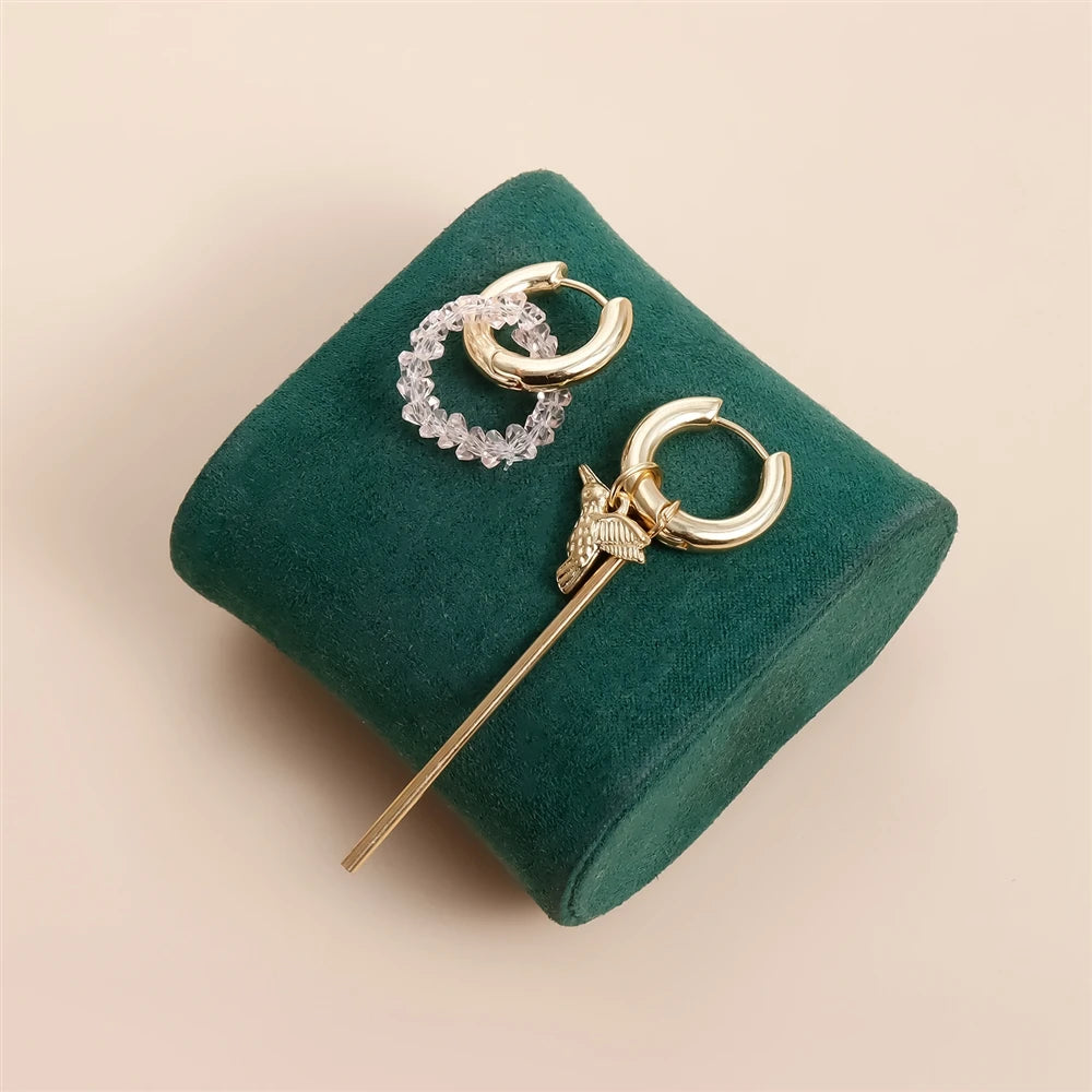 Fashion Bird Animals Sweet Rhinestone Simple Drop Earring for Girls Elegant Glamorous Fine Jewelry for Women Ladies Accessories