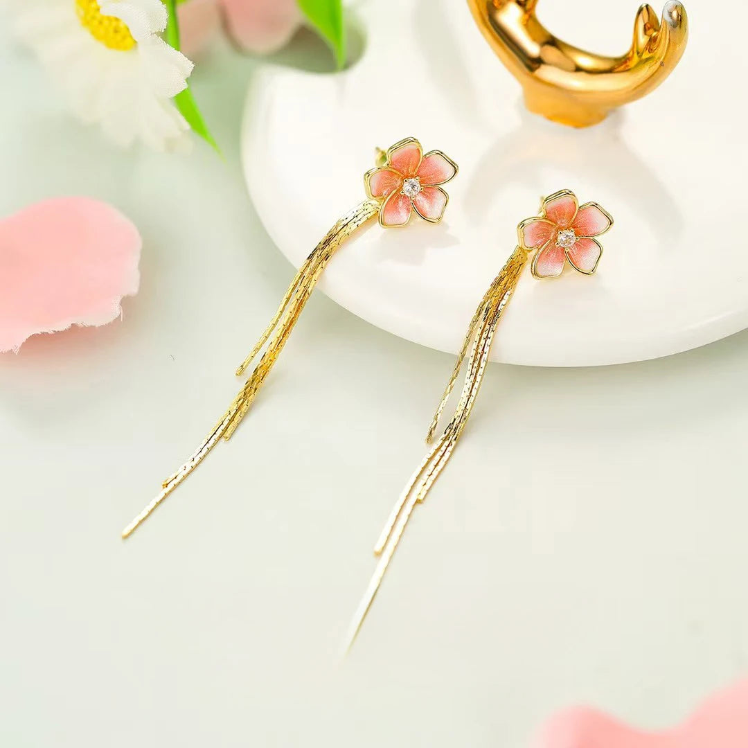 Women Flower Imitation Pearl Decorative Drop Earring Fashion Elegant Sweet Graceful Bulk Jewelry Accessories for Female Daily