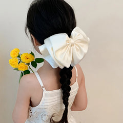 Girls Large Bowknot Solid Color Hair Claw Clips Fashion Sweet Graceful Wholesale in Stock Hairpins Accessories for Kids Daily