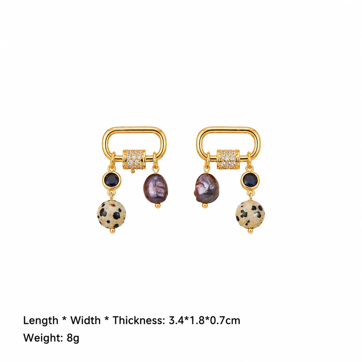 Women Zircon Spotted Stone Copper Hoop Earring Fashion Elegant Charms Factory Price in Stock Jewelry for Female Daily Party Use