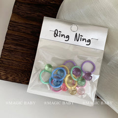 Children's Sweet Hair Accessory Set Multiple Color Beads Small Decorative Hair Ties Alligator Clips Fashion Hairpins Scrunchies