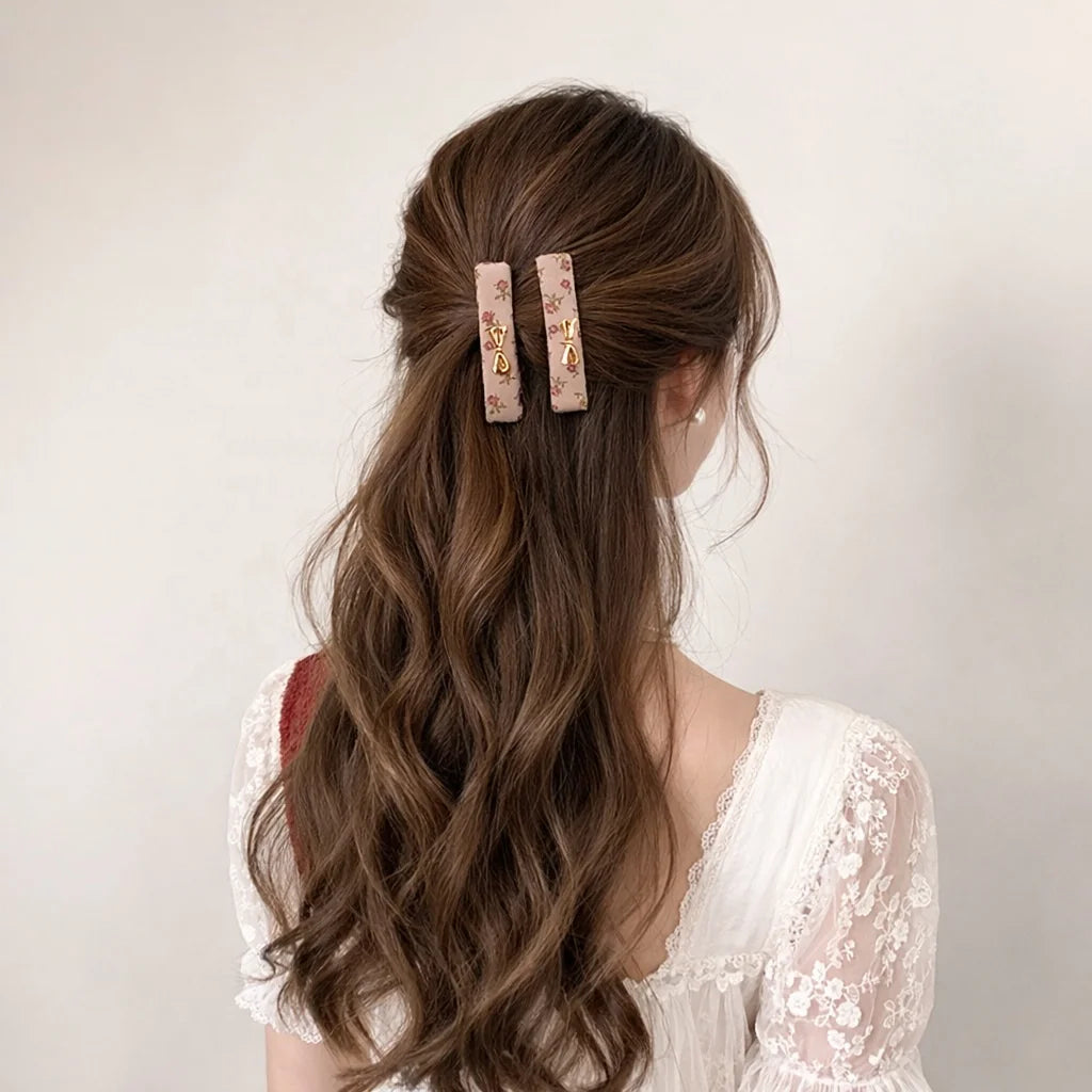 Vintage Gold Bow-shaped Floral Hair Clips for Women Trendy Chic Elegant Fringe Hairpin Autumn Winter Hair Accessories Wholesale