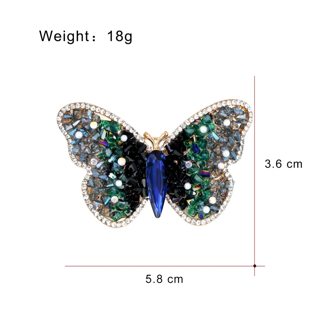 Fashion Trendy Glitter Butterfly Animals Stylish Brooches for Girls Elegant Dainty Glamorous Pins Jewelry for Women Accessories