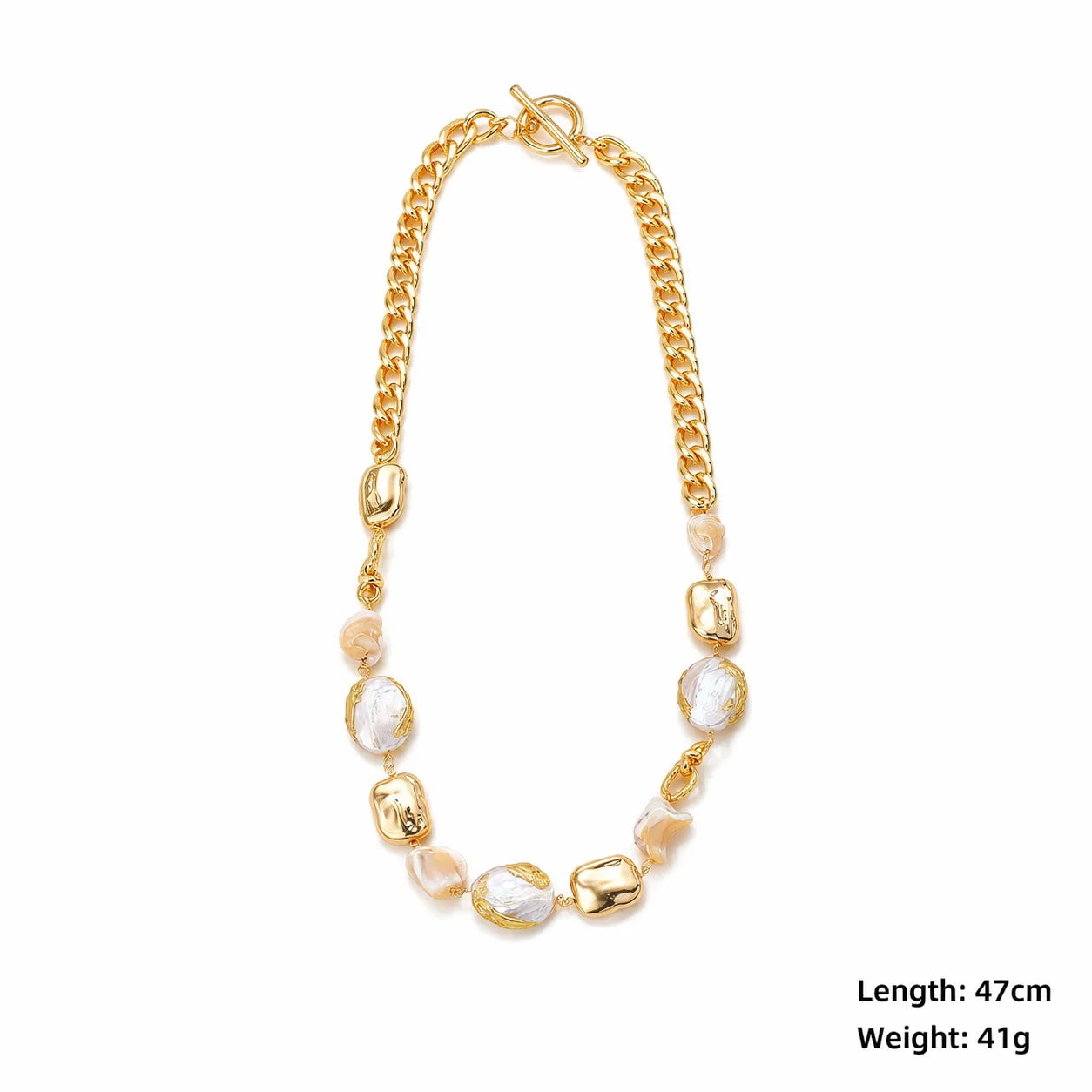 Fashion Baroque Pearl Mother of Pearl 18K Gold Plated Jewelry Sets for Girls Trendy Necklaces Bracelets for Women Ladies Bulk