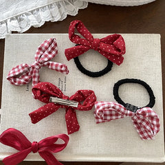 Fashion Lucky Plaid Polka Dot Hair Clips for Baby Girls Bowknot Cute Sweet Alligators for Kids Children Hair Accessories Deco