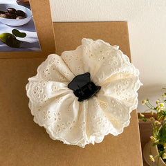 Girly Aesthetic Solid Color Double Duty Hair Claw Clips Scrunchies Sweet Fashion in Stock Hair Ties Hairpins Accessories for Kid