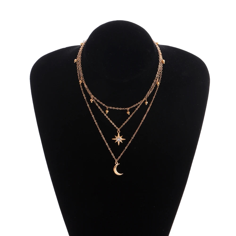 Fashion Moon Sun Simple Necklaces for Girls Sweet Cute Elegant Jewellry for Women Ladies Accessories Chinese Supplier Wholesale