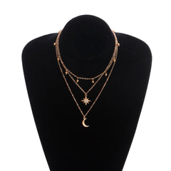 Fashion Moon Sun Simple Necklaces for Girls Sweet Cute Elegant Jewellry for Women Ladies Accessories Chinese Supplier Wholesale