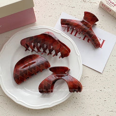 Vintage Chic Plaid Hair Claw Clips for Women Girls Fashion Stylish Elegant Hair Accessories Daily Occasion