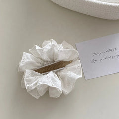 Girl White Solid Color Large Ponytail Holder Hair Claw Clips Fashion Elegant Wholesale in Stock Hairpin Accessories for Children