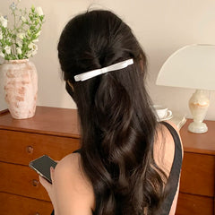 Hot Sale French Vintage Elegant Women Hairpins Medium Barrette Bowknot Solid Color Fabric Claw Clips Wholesale Stock Accessory