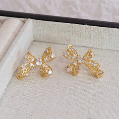 Female Butterfly Bow New Design Small Stud Earring Fashion Elegant Graceful Bulk Order Jewelry Accessories for Women Daily Use