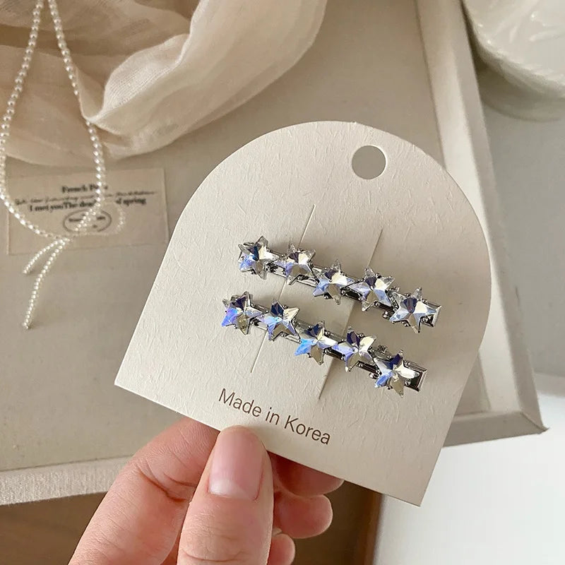 Fashion Star Glitter Simple Luxury Hair Clips for Girls Elegant Sweet Bobby Pins for Women Ladies Hair Accessories in Stock