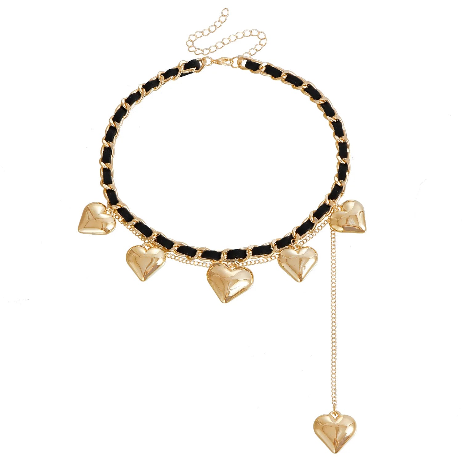Fashion Simple Steel Heart Trendy Necklaces for Girls Art Deco Stylish Glamorous Jewelry for Women Ladies Accessories Wholesale
