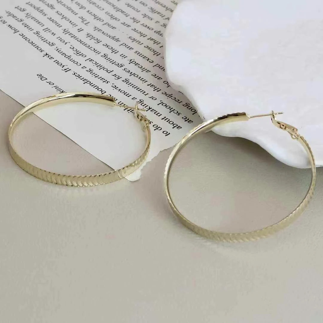 Ladies Lightweight Hot Sale Large Circle Shape Hoop Earring Fashion Trendy Sparking Affordable Bulk Causal Jewelry Accessories