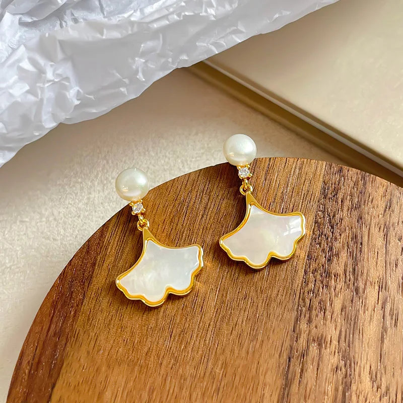 Fashion Cubic Zirconia Abalone Shell S925 Silver Jewelry Sets for Girls Earrings Necklaces Copper 18K Gold Plated for Women Lady
