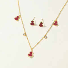 Fashion Refined Trendy Luxury Necklaces for Girls Glamorous Stud Earrings Jewelry Sets for Women Ladies Accessories Femme