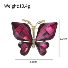 Fashion Glitter Rhinestone Sweet Butterfly Brooches for Girls Sweet Sparking Luxury Pins Jewelry for Women Ladies Accessories