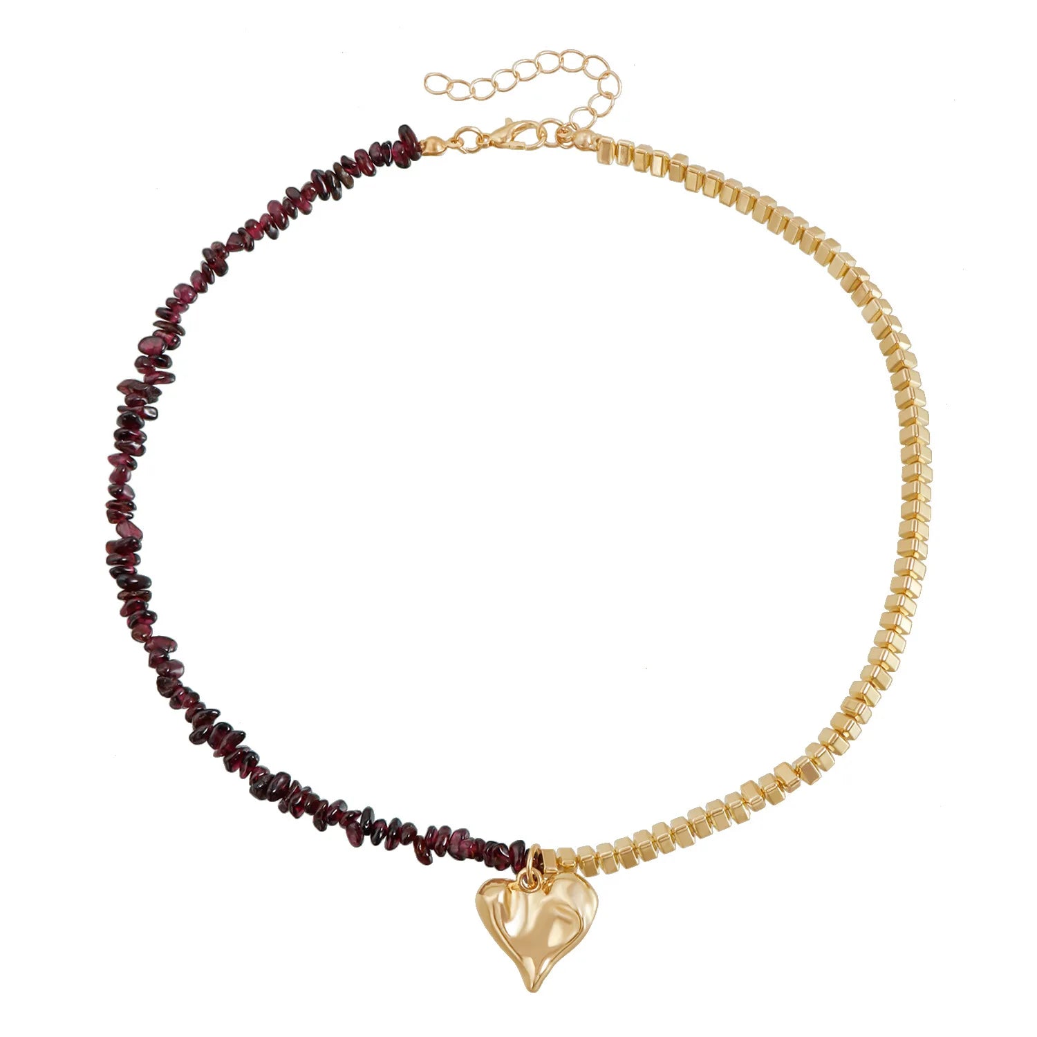 European and American Style Beads Heart Simple Necklaces for Girls Elegant Minimalistic Jewellry for Women Ladies Accessories