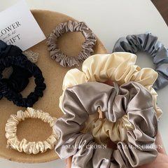 2025 Brand New Satin Hair Ties for Women Minimalistic Scrunchies Solid Color Casual Soft Hair Accessories Sweet for Girls Ladies