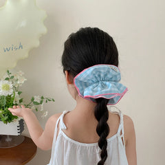 Elegant Graceful Simple Minimalistic Plaid Scrunchies Sweet Cute Hair Ties for Baby Girls Kids Hair Accessories Stock