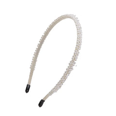 Classic Simple Glitter Sparkle Imitation Pearl Headband Stylish Hair Accessories for Kids Teens Children