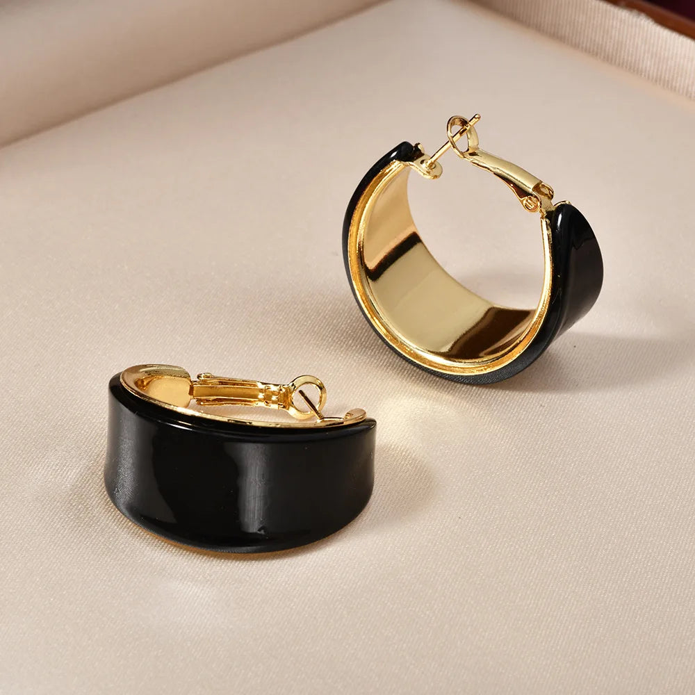 European and American Hoop Earrings C-shaped Fashion Elegant Earrings Leopard Print Luxury High-end Women's Earrings Wholesale