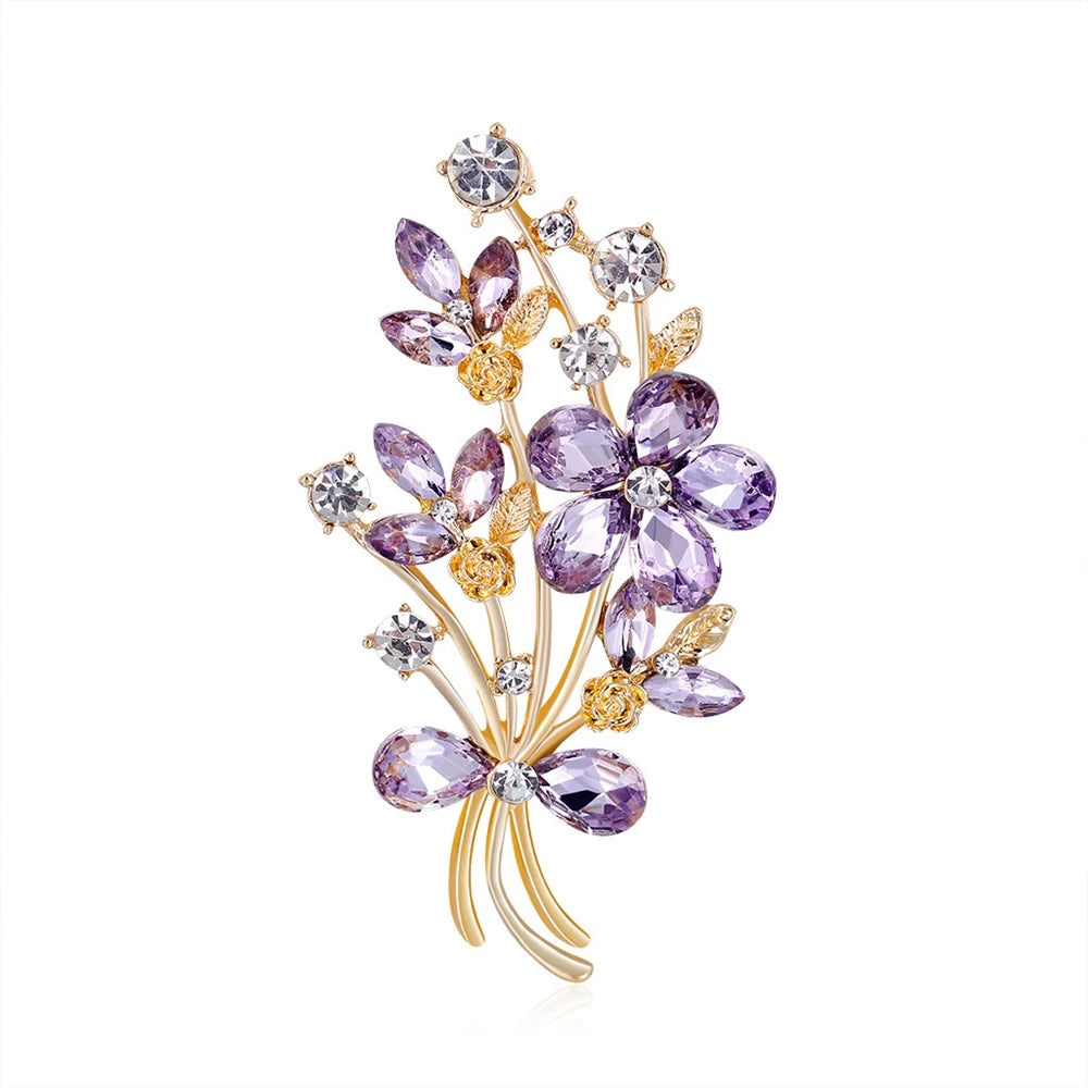 Fashion Glitter Rhinestone Sparking Brooches for Girls Sweet Elegant Pins Jewelry for Women Ladies Accessories Wholesale Chic