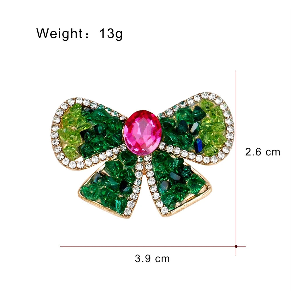 Fashion Glitter Classic Bowknot Sweet Brooches for Girls Trendy Elegant Dainty Pins Jewelry for Women Ladies Accessories Luxury