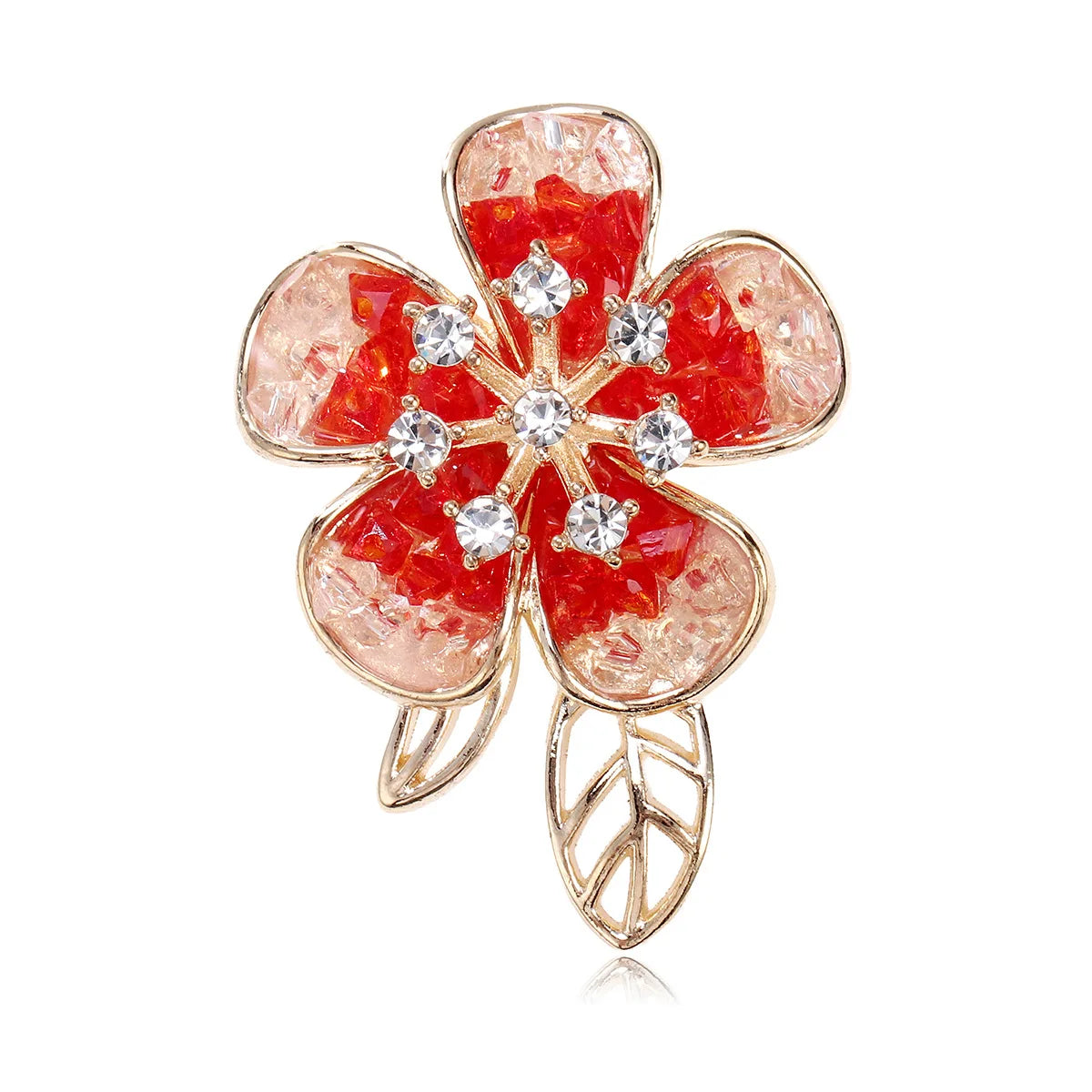 Fashion Flowers Glitter Sparking Floral Brooches for Girls Sweet Simple Pins Jewelry for Women Ladies Accessories New Design