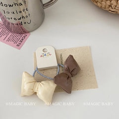 Simple Minimalistic Bowknot Scrunchies for Baby Girls Cute Sweet Kawaii Hair Ties for Kids Children Hair Accessories in Stock