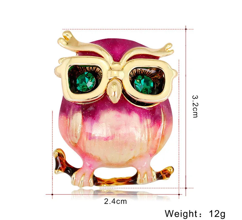 Fashion Owl Animals Bird Pink Trendy Brooches New Design Sweet Glamorous Hot Sale Pins Jewelry for Women Ladies Accessories
