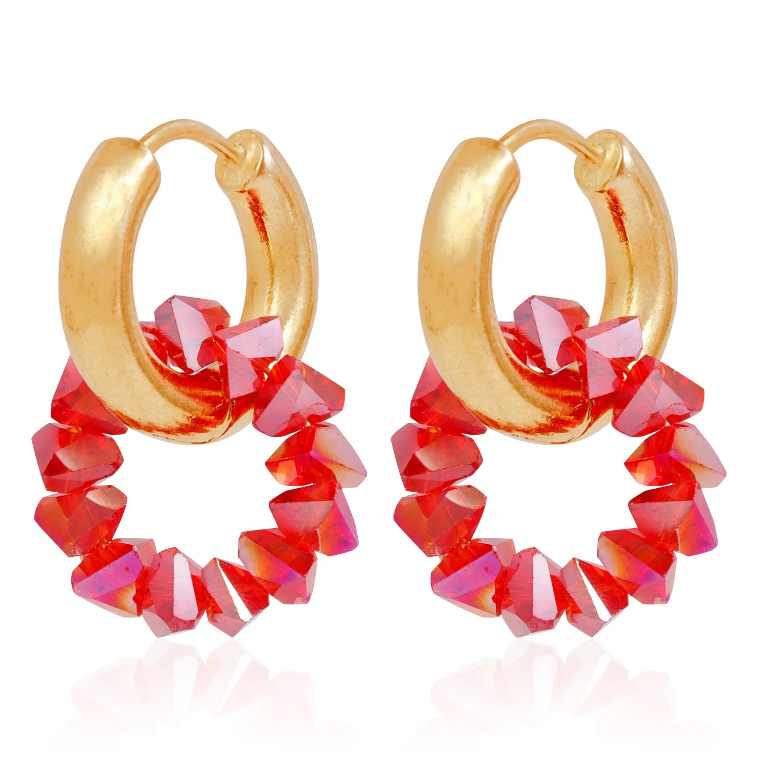 Fashion Rhinestone Hoop Earrings for Girls Sweet Elegant Insta Style Glamorous Dainty Jewelry for Women Ladies Accessories