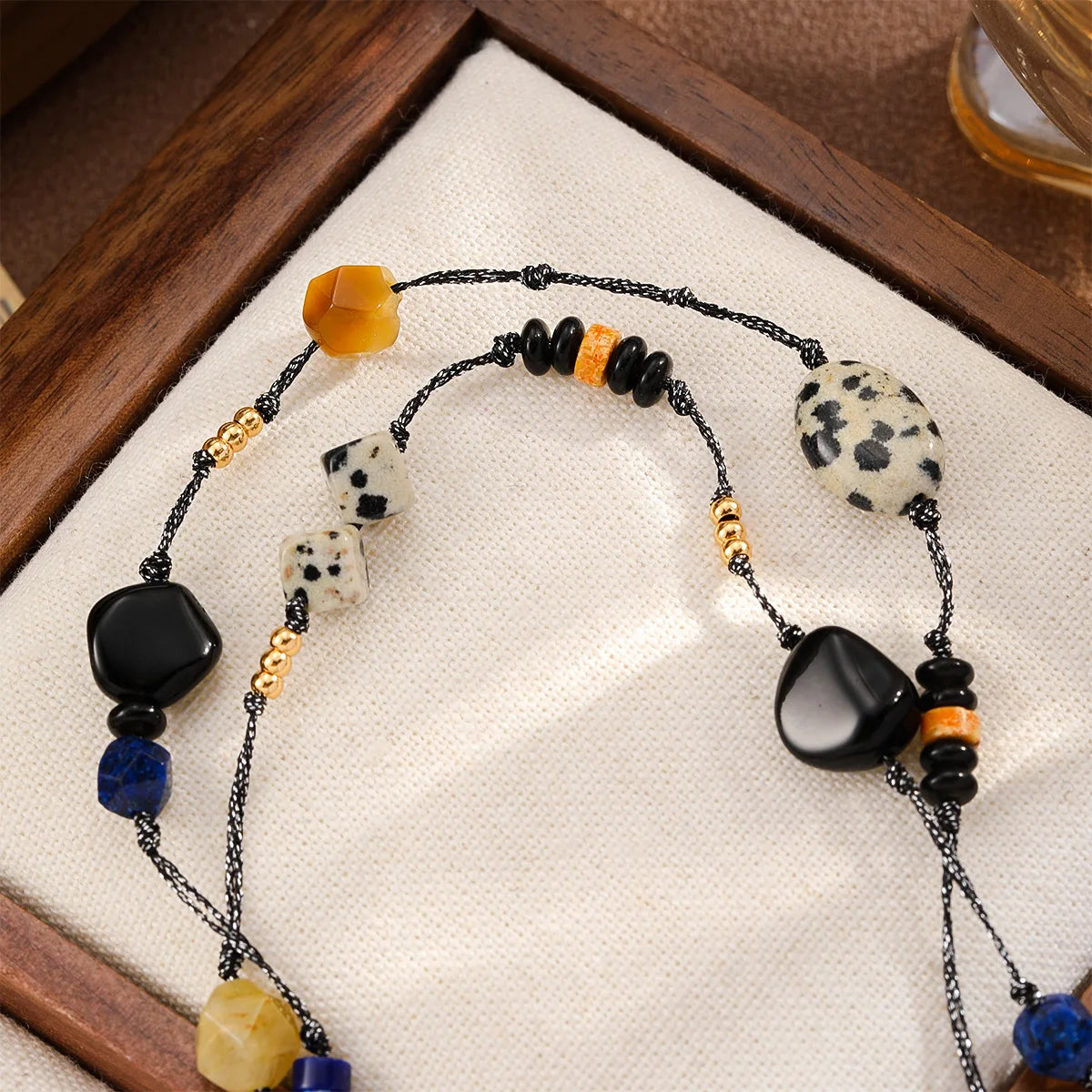 Fashion Red Agate Hematite Natural Stone Copper 18K Gold Plated Necklaces for Girls Boho Jewelry for Women Ladies Wholesale