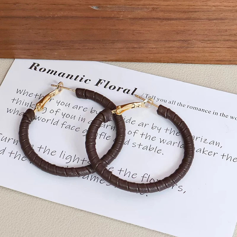 Fashion Leopard Print Simple Classic Hoop Earrings for Girls Trendy Stylish Jewelry for Women Lady Accessories Chinese Supplier