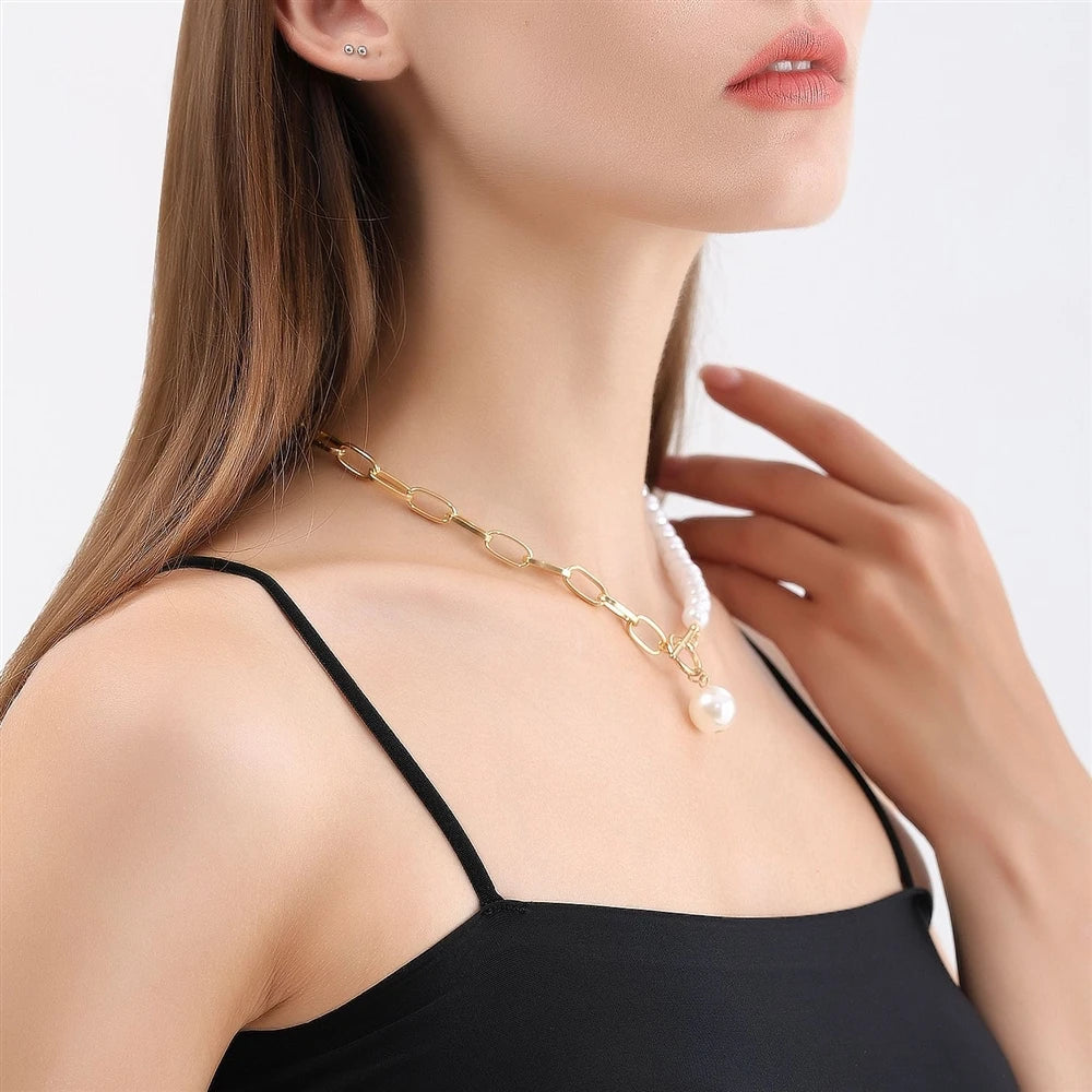 Fashion Imitation Pearl Sweet Elegant Necklaces for Girls Trendy French Style Jewelry for Women Ladies Accessories Wholesale