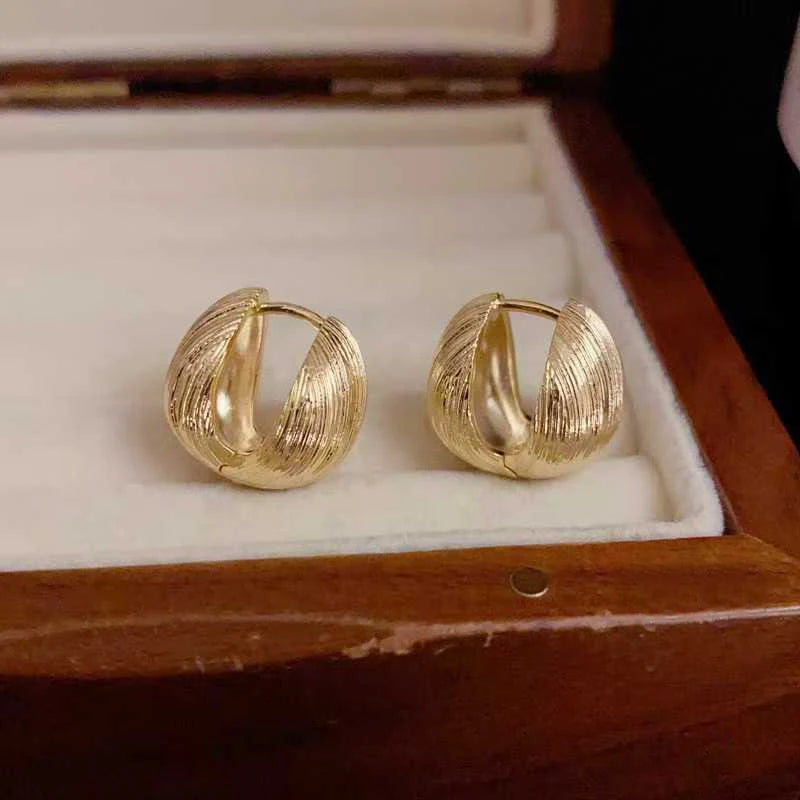 Fashion Simple Minimalistic Classic Trendy Hoop Earrings for Girls Elegant Art Deco Jewelry for Women Ladies Accessories Chic