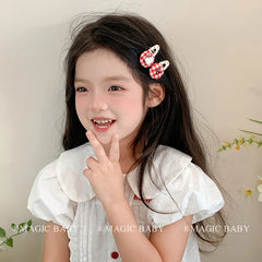 Children MultiColor Grid Cat Small Alligator Clips Hair Ties Fashion Sweet Wholesale in Stock Scrunchiy Hairpins Accessory Set
