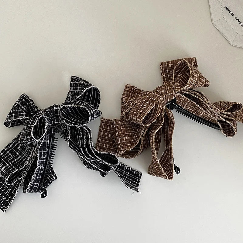 Ladies Autumn Winter New Design Bowknot Banana Clips Fashion Elegant Customized in Stock Hair Clips Accessories for Causal Use