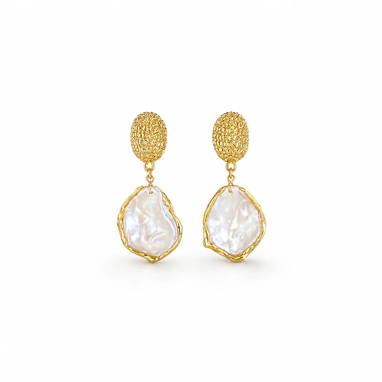Fashion Baroque Freshwater Pearl Copper 18k Gold Drop Earrings for Girls Vintage Elegant Jewelry for Women Ladies Wholesale