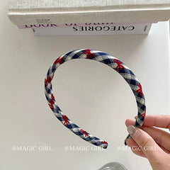 Classic Plaid Bowknot Head Band for Girls Cute Sweet Fashion Hair Band for Women Ladies Hair Accessories in Stock Decoratives