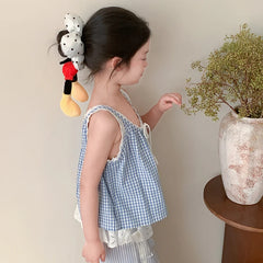 Children Cartoon Cat Shape Flower Ponytail Holder Hair Ties Sweet Cute Fashion in Stock Hair Ties Accessories for Kids Daily