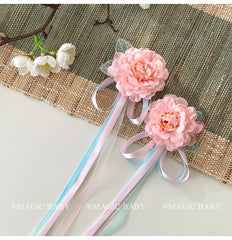 Sweet Flower Ribbon Cute Hair Clips for Baby Girls Vintage Chinese Style Alligators for Children Kids Hair Accessories in Stock