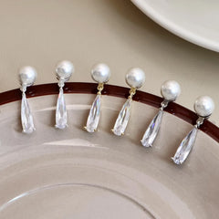 Fashion Simple Sweet Imitation Pearl Drop Earrings for Girls Cute Luxury Butterfly Jewelry for Women Lady Accessories Wholesale