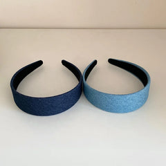 Girls Blue Solid Colored Simple Wide Headbands Elegant Trendy Vintage Customized Wholesale in Stock Women Hairbands Accessories