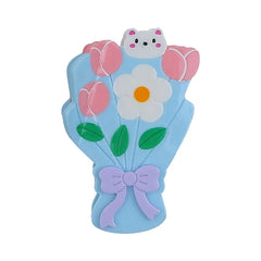 Hot Sale Tulip Acetate Flower Shape Bowknot Hair Claws Fashion Sweet Decorative Hair Clips Accessories for Travelling Beach Use