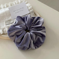 Female Velvet Solid Colored Large High Elastic Thick Thin Hair Scrunchies Fashion Elegant Simple Hair Ties Accessories for Daily