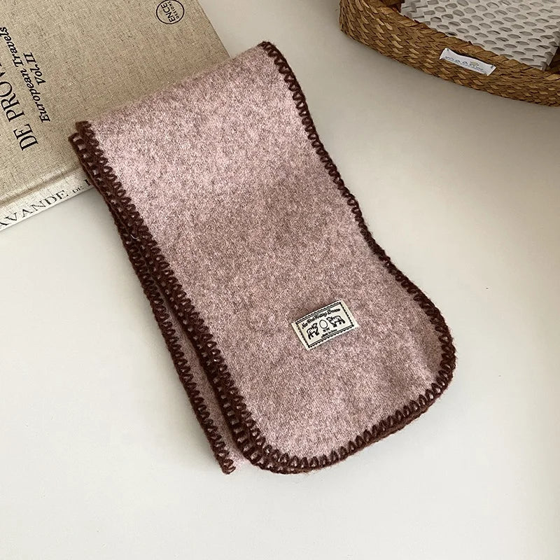 Pink Solid Color Gloves Scarf Classic Simple Hair Accessory for Baby Girls Cute Elegant Sweet Kawaii for Kids Children Teens