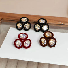 Fashion Trendy Glitter Art Deco Stud Earrings for Girls Cute Elegant Stylish Jewelry for Women Ladies Accessories Wholesale